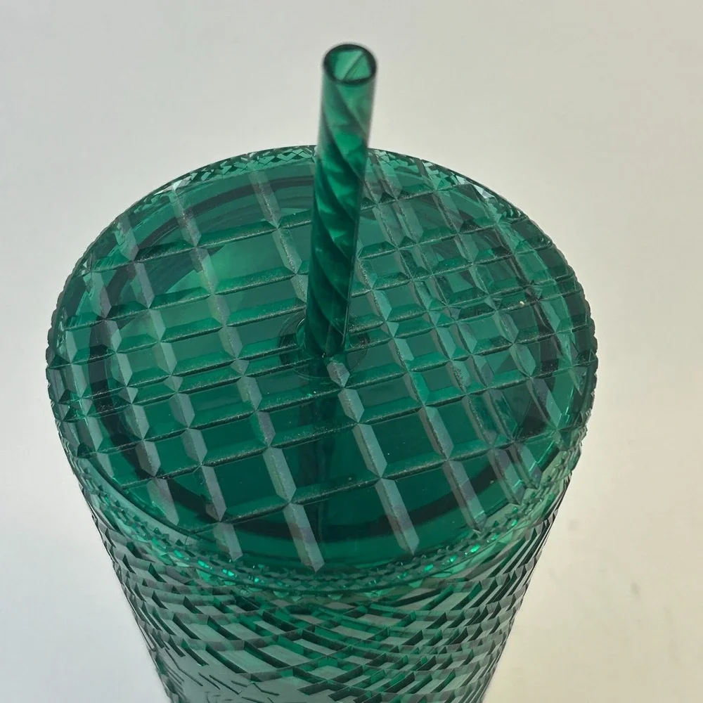 STARBUCKS Emerald Green Jeweled 16oz Tumbler Cup Christmas Holiday Winter 2021‎